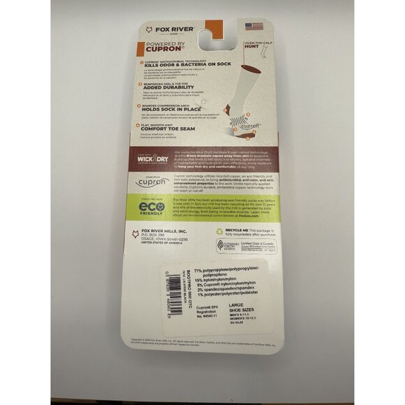 Fox River Mens Hunt Over-The-Calf Socks L Black Cupron Technology - Picture 3 of 4